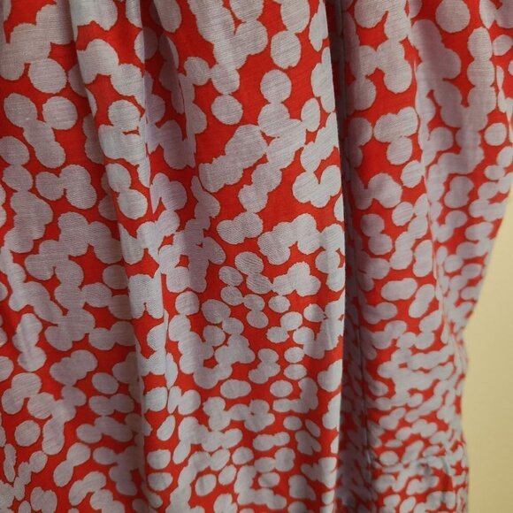 Diane Von Furstenberg Silk Red Blue Pattern Spaghetti Strap Flounce Dress Size M - Picture 3 of 5